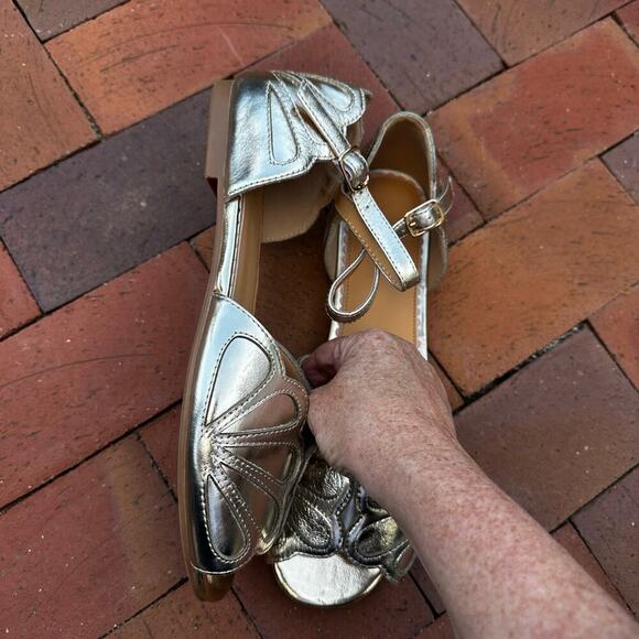 Otto + Ivy Lola Gold Leather Flat Plus Wide Larger Sizes Sandals NWOT 43 / 11 - Picture 6 of 10